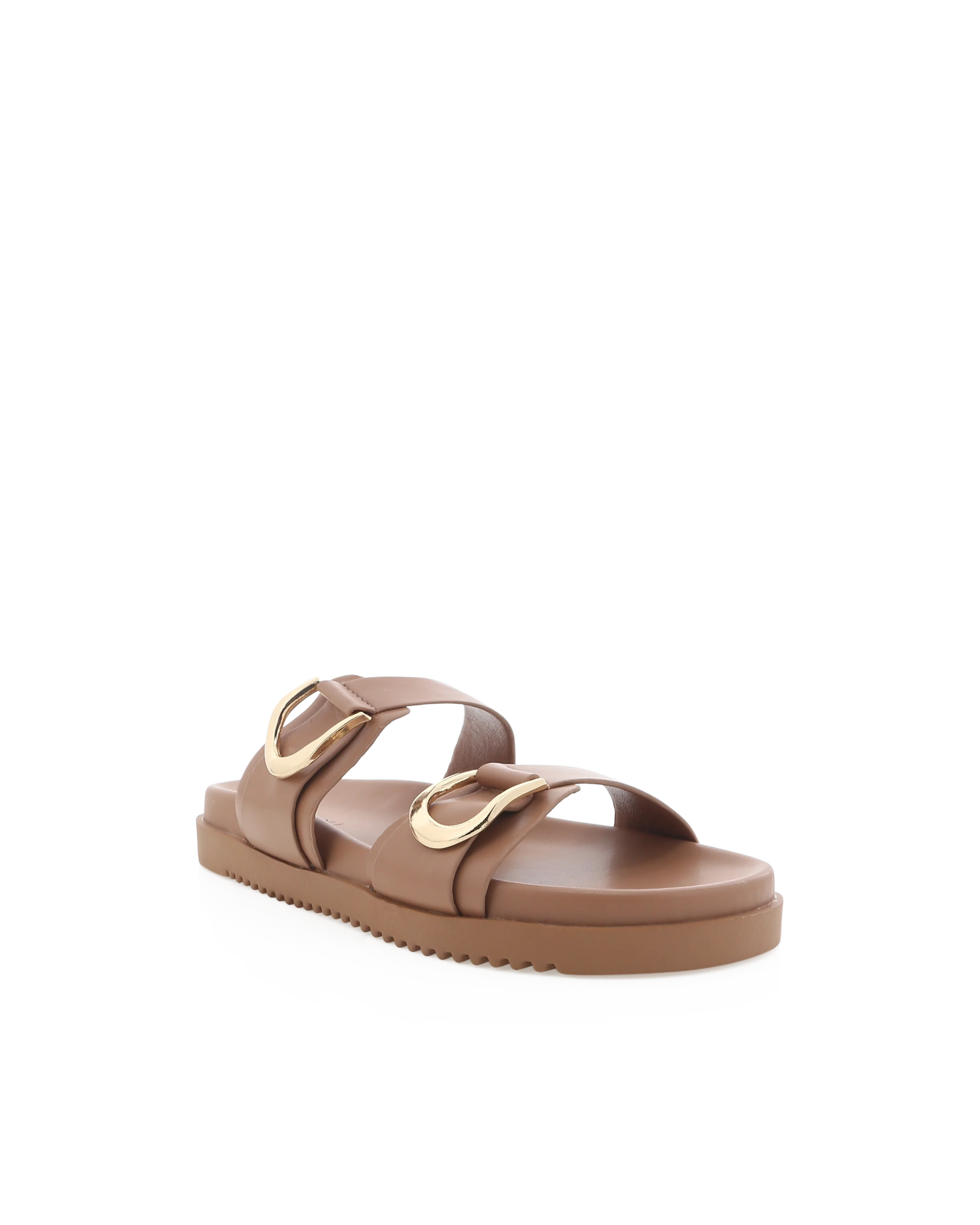 Areli Dark Sand Gold Double Buckle Slide - Image 2