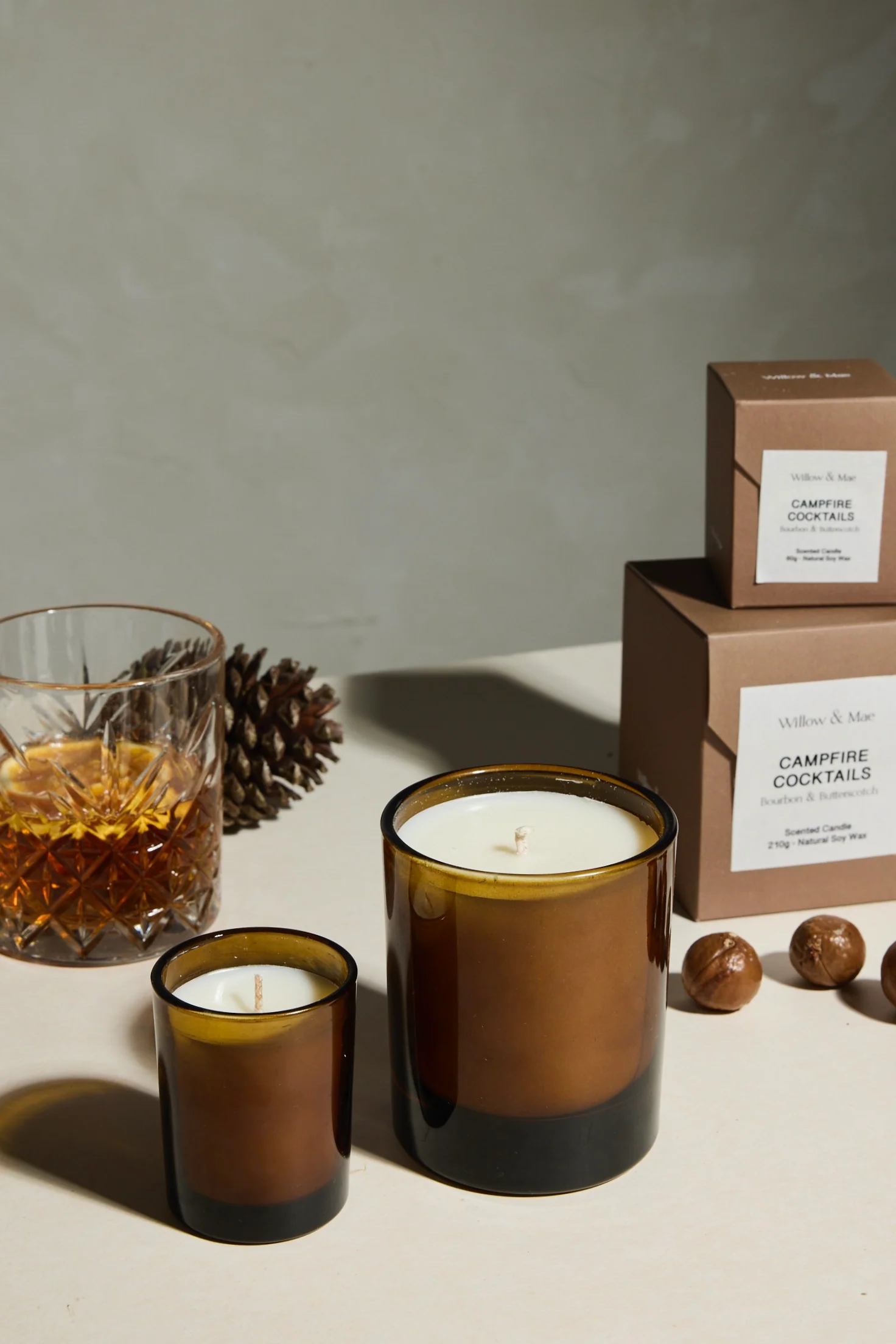 Campfire Cocktails Bourbon + Butterscotch 210g Soy Candle - Image 2