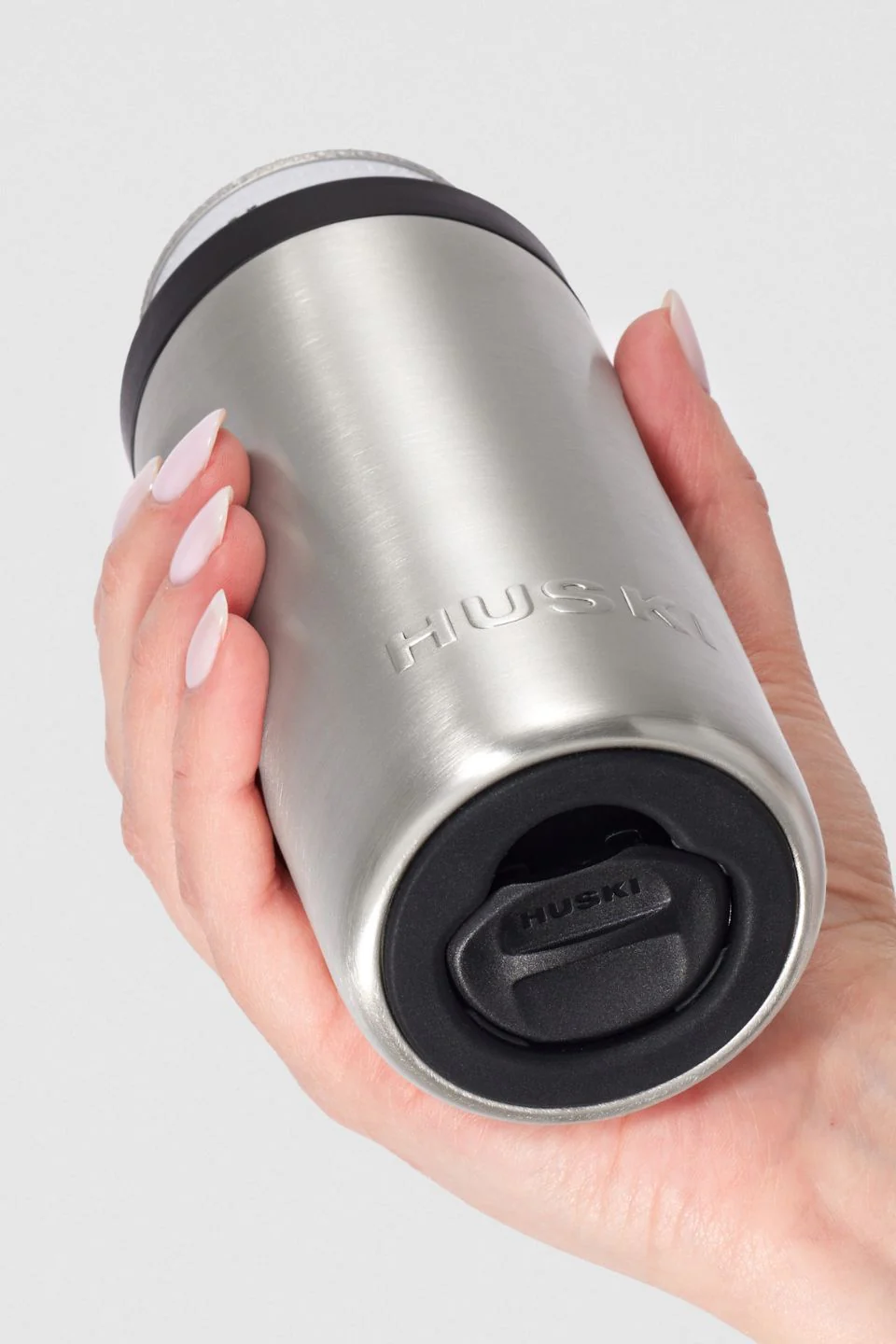 Brushed Stainless Tall Slim Can Cooler - Image 2