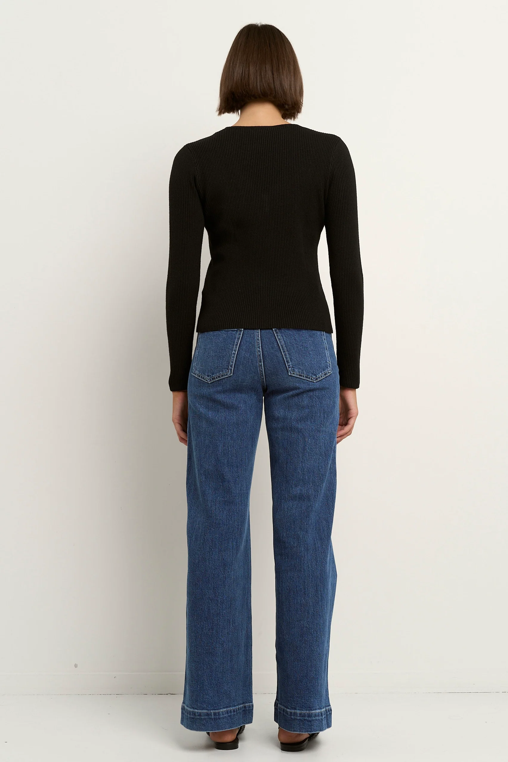 Character Black Rib Knit Cardigan - Image 4