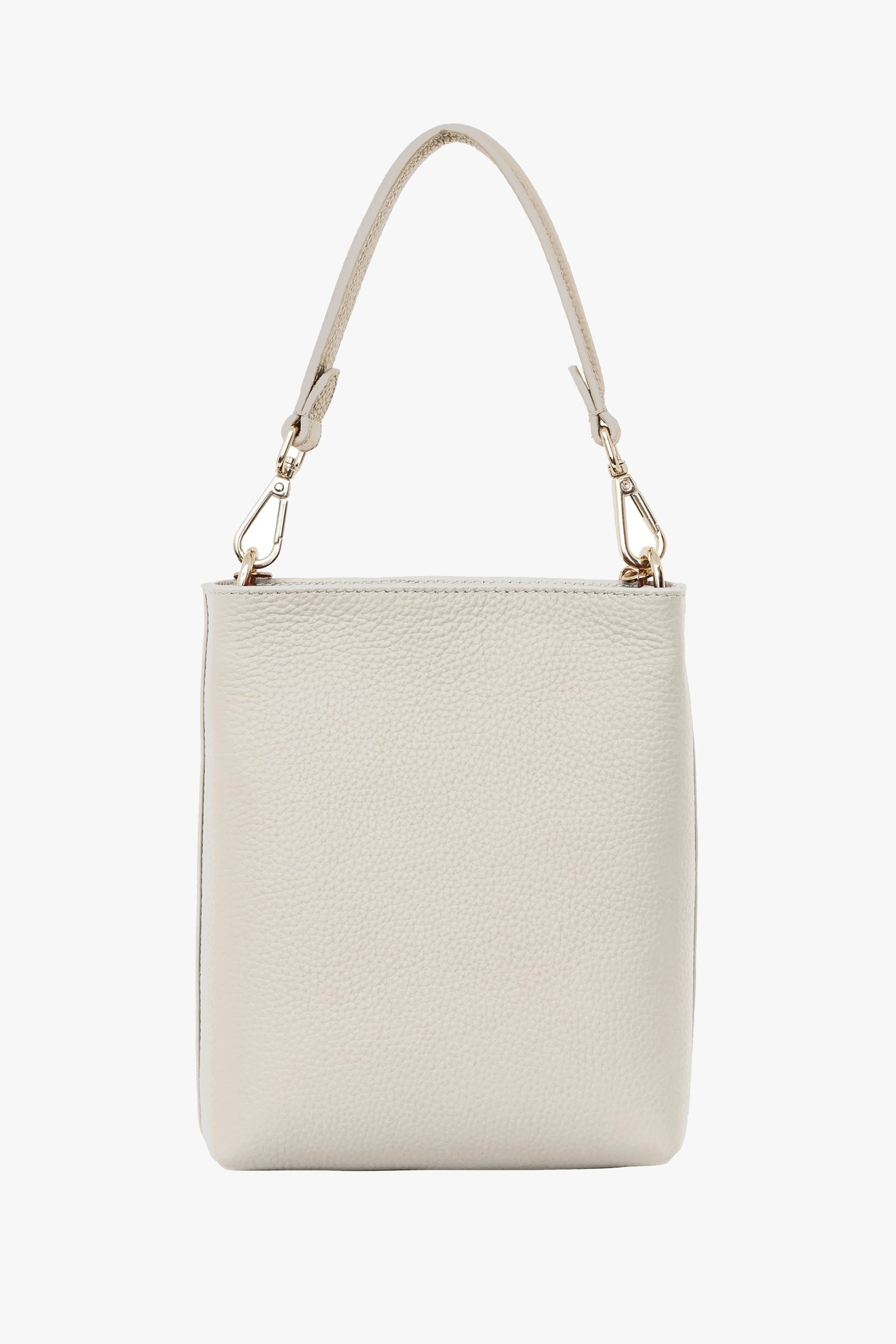Coco Alabaster Leather Bucket Bag with Gold Chain Detail - Image 4