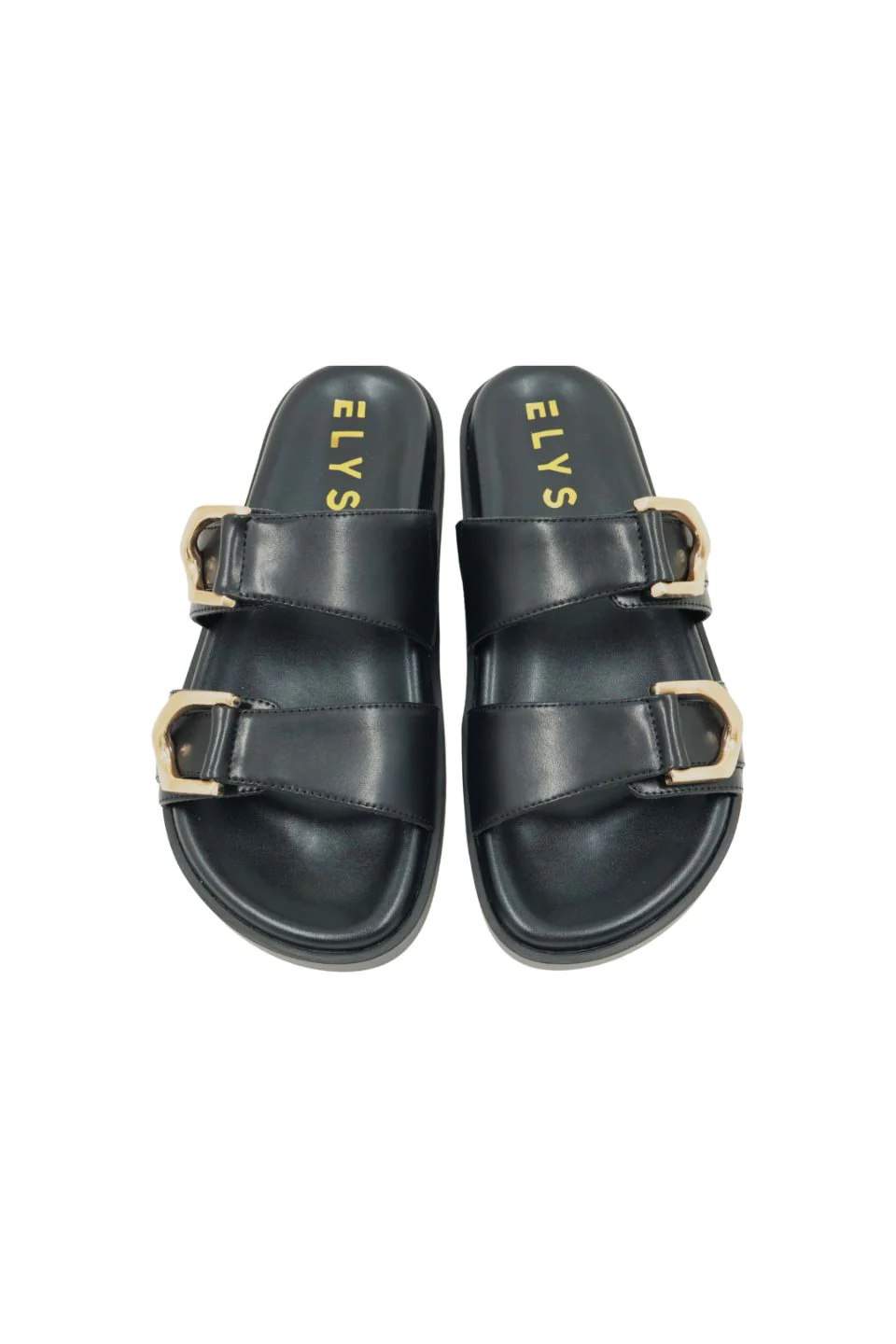 Cruise Black Leather Double Buckle Slide - Image 2