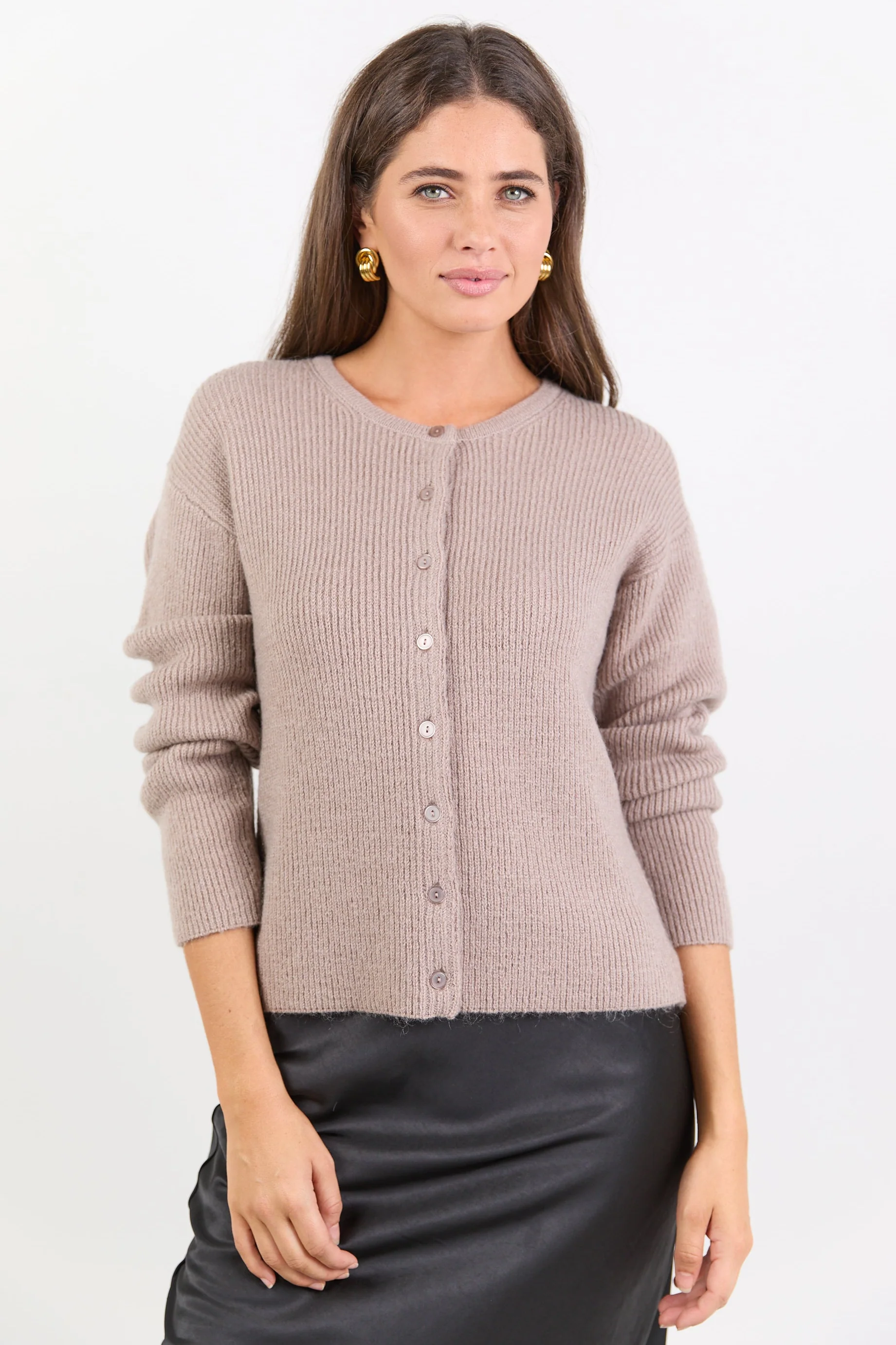 Daydream Mushroom Crewneck Rib Fluffy Cardigan - Image 2