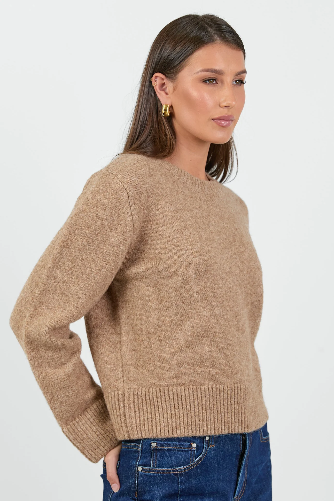 Enhance Biscuit LS Soft Knit Crewneck Jumper - Image 3