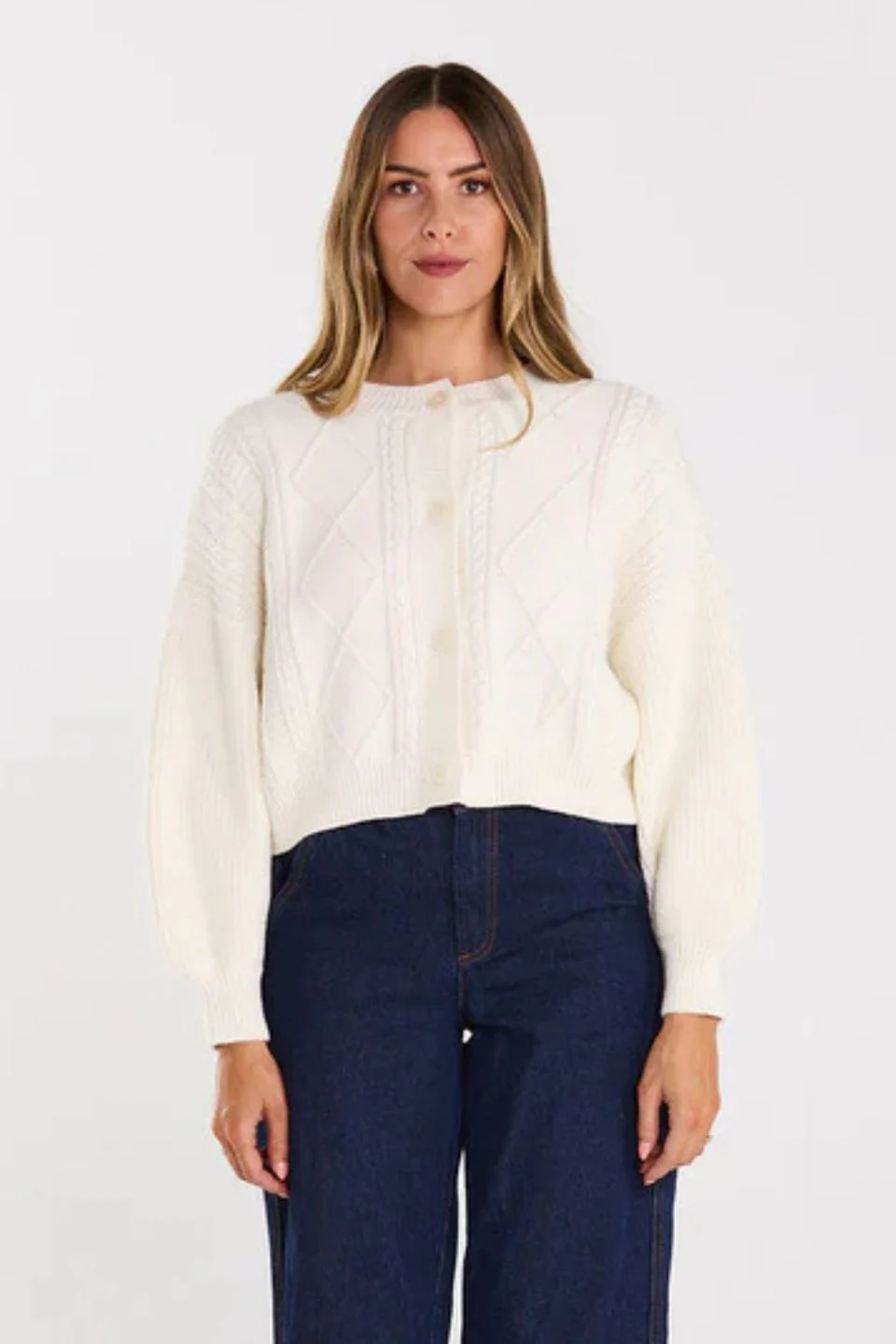 Flourish Milky Bar Cable Knit Cardigan