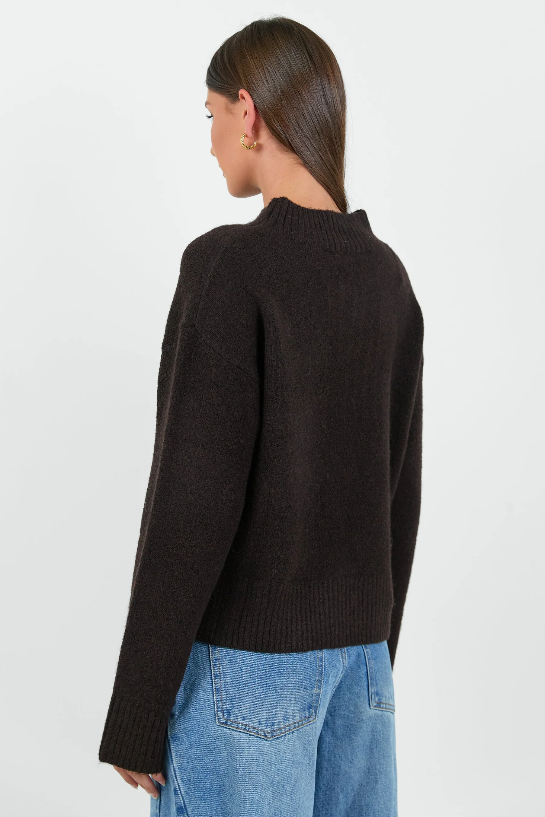 Forage Chocolate Mock Neck LS Jumper - Image 5