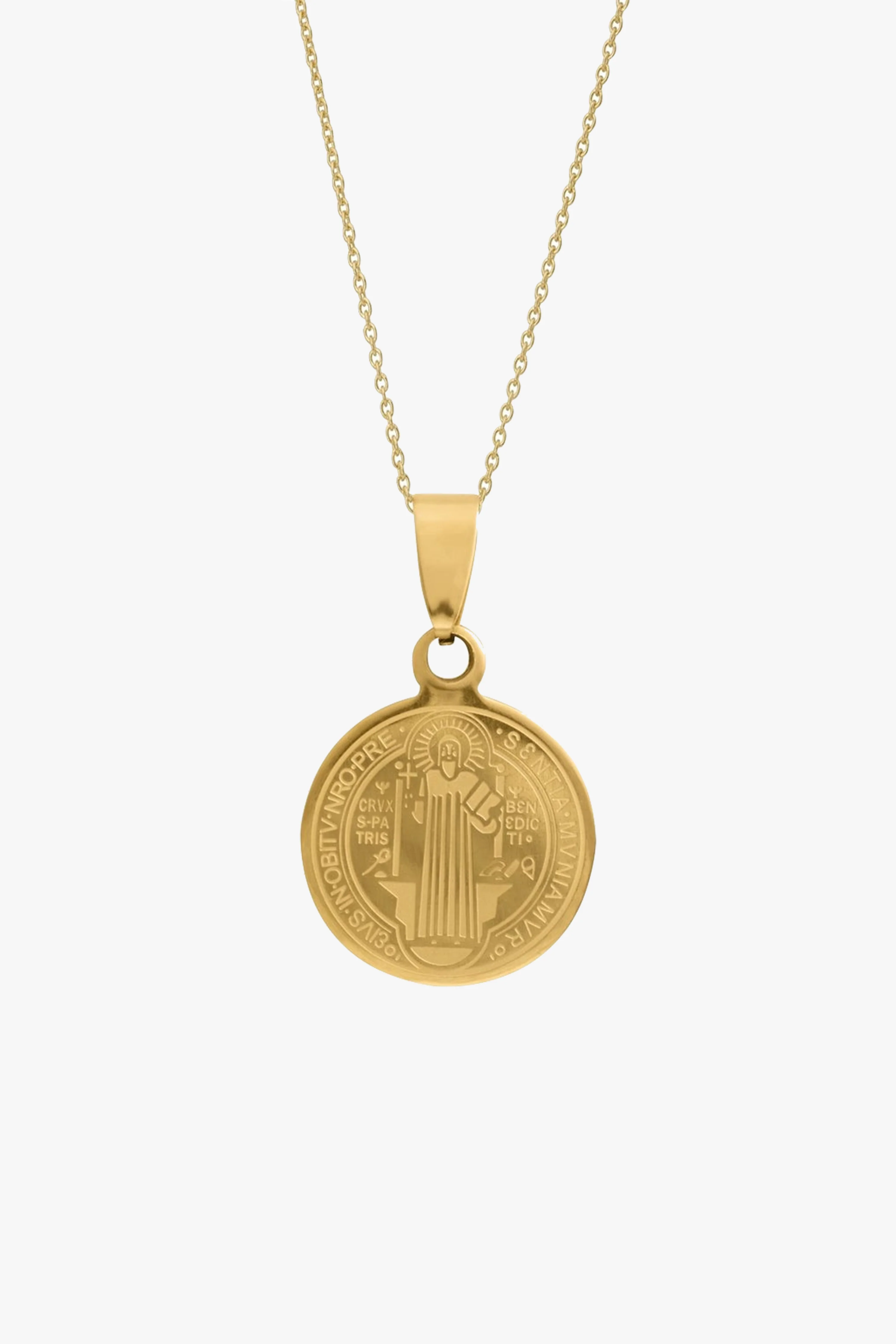 Gold Saints EOL Circle Necklace