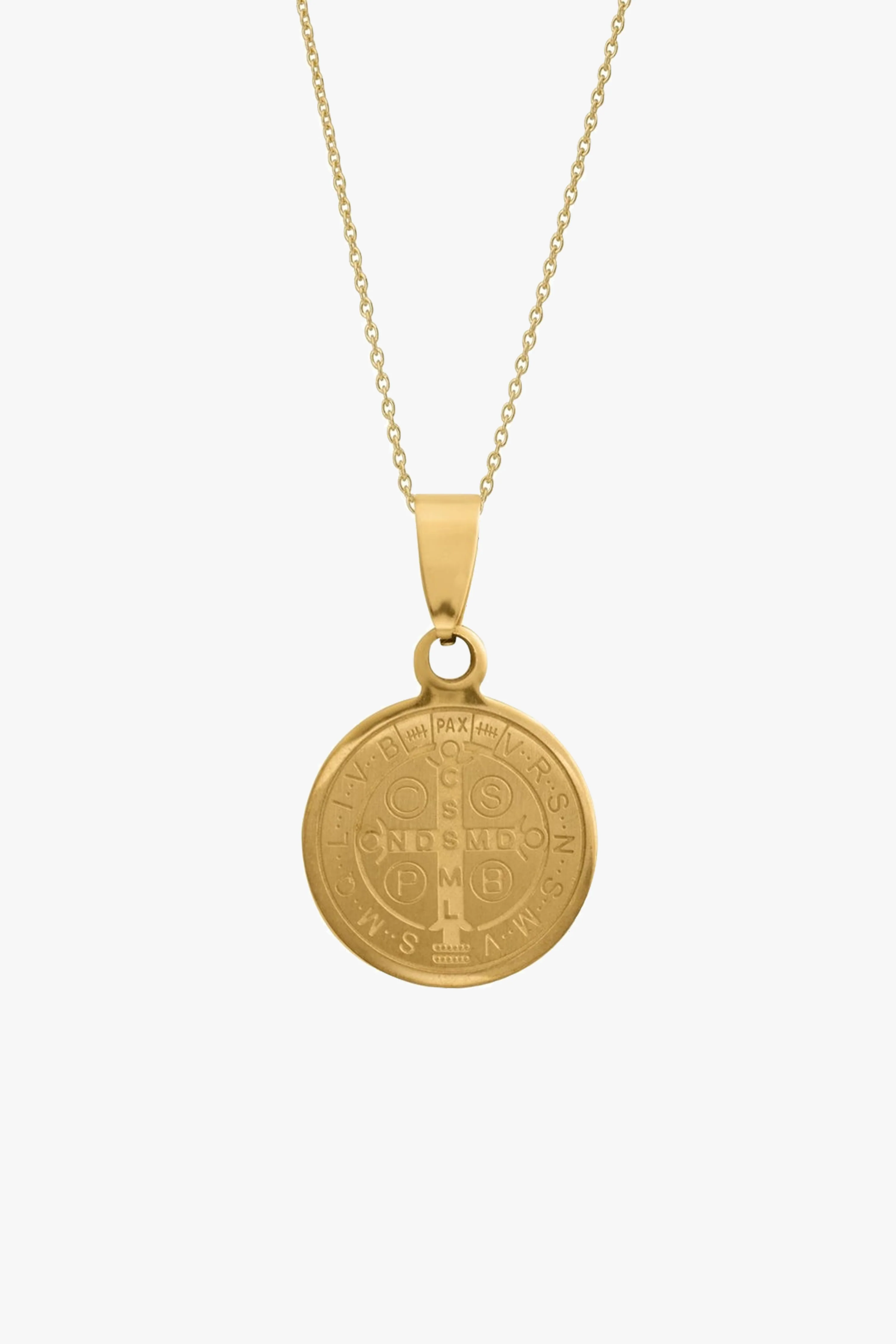 Gold Saints EOL Circle Necklace - Image 2