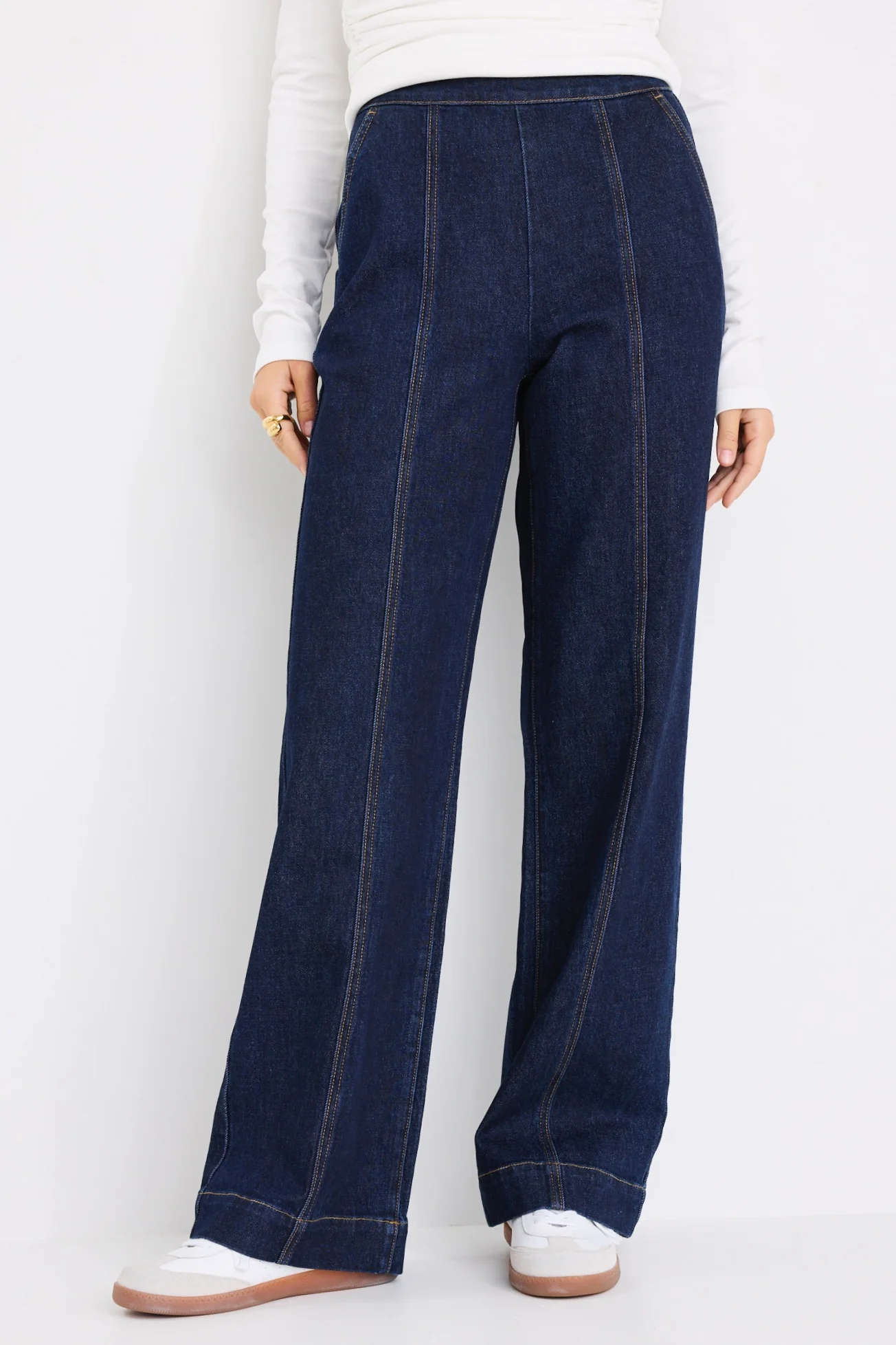Imperial Indigo Flat Front Wide Leg Jean - Image 5