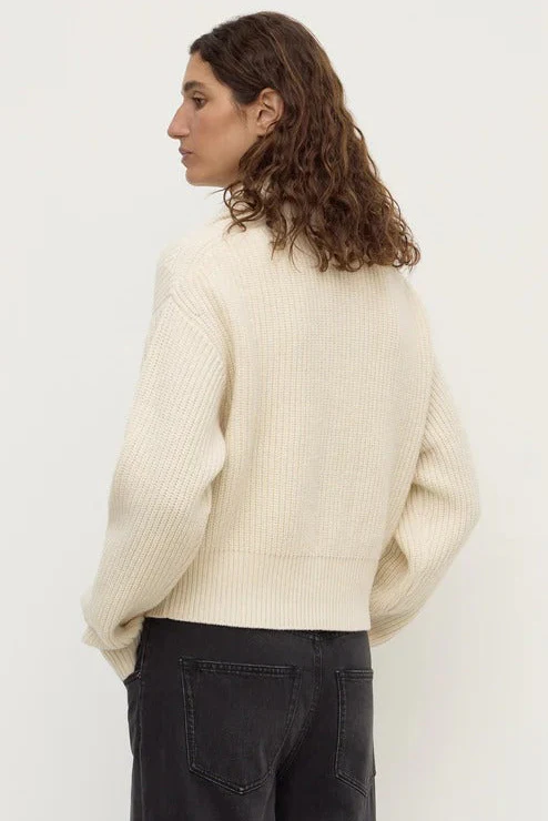 Kaia Antique White Wool Zip Sweater - Image 4