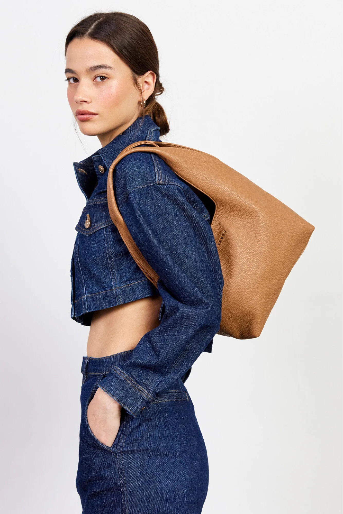 Kiki Toffee Lightly Milled Shoulder Bag