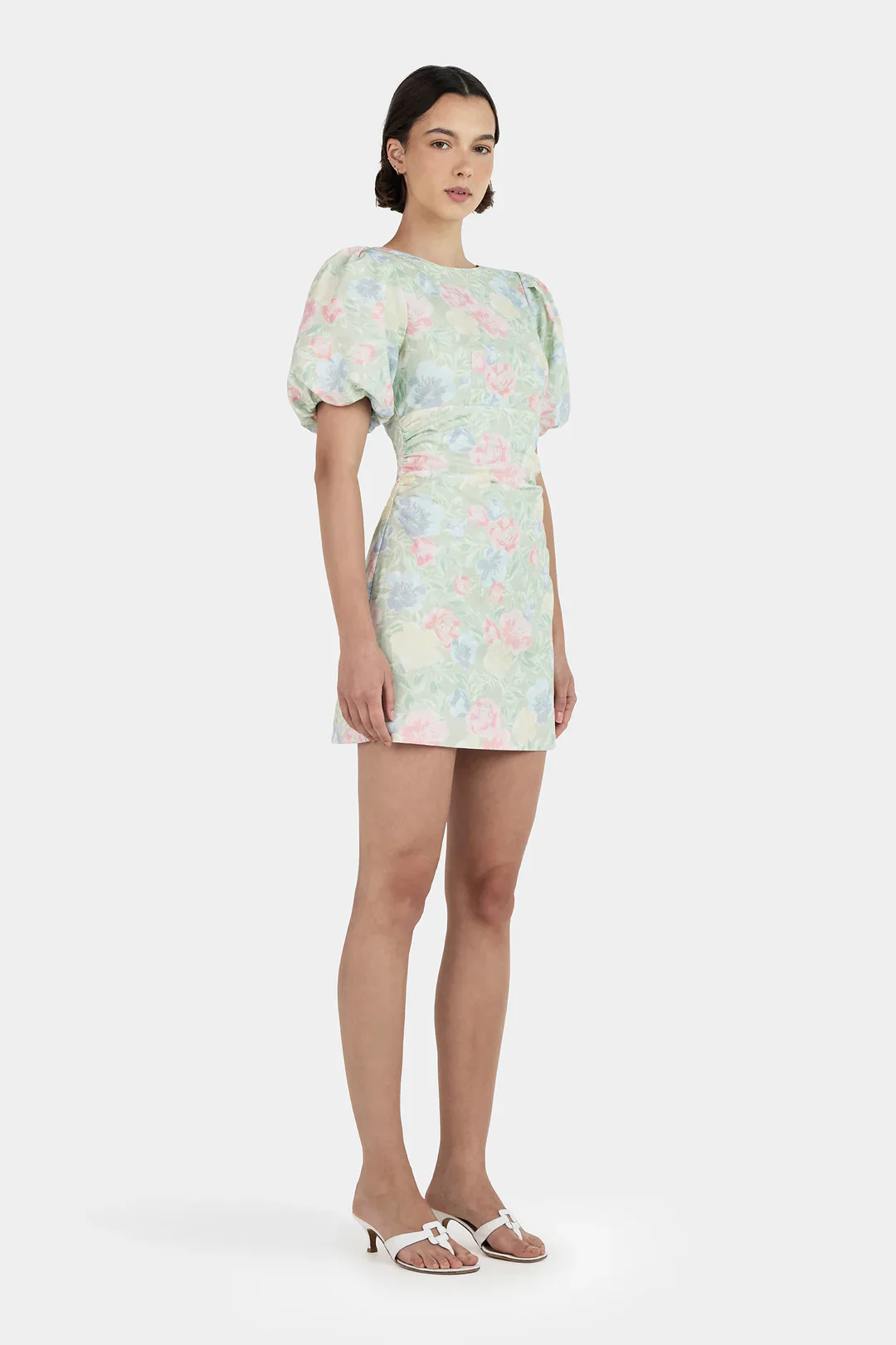 Kimberley Meadow Floral Puff Sleeve Mini Dress - Image 2