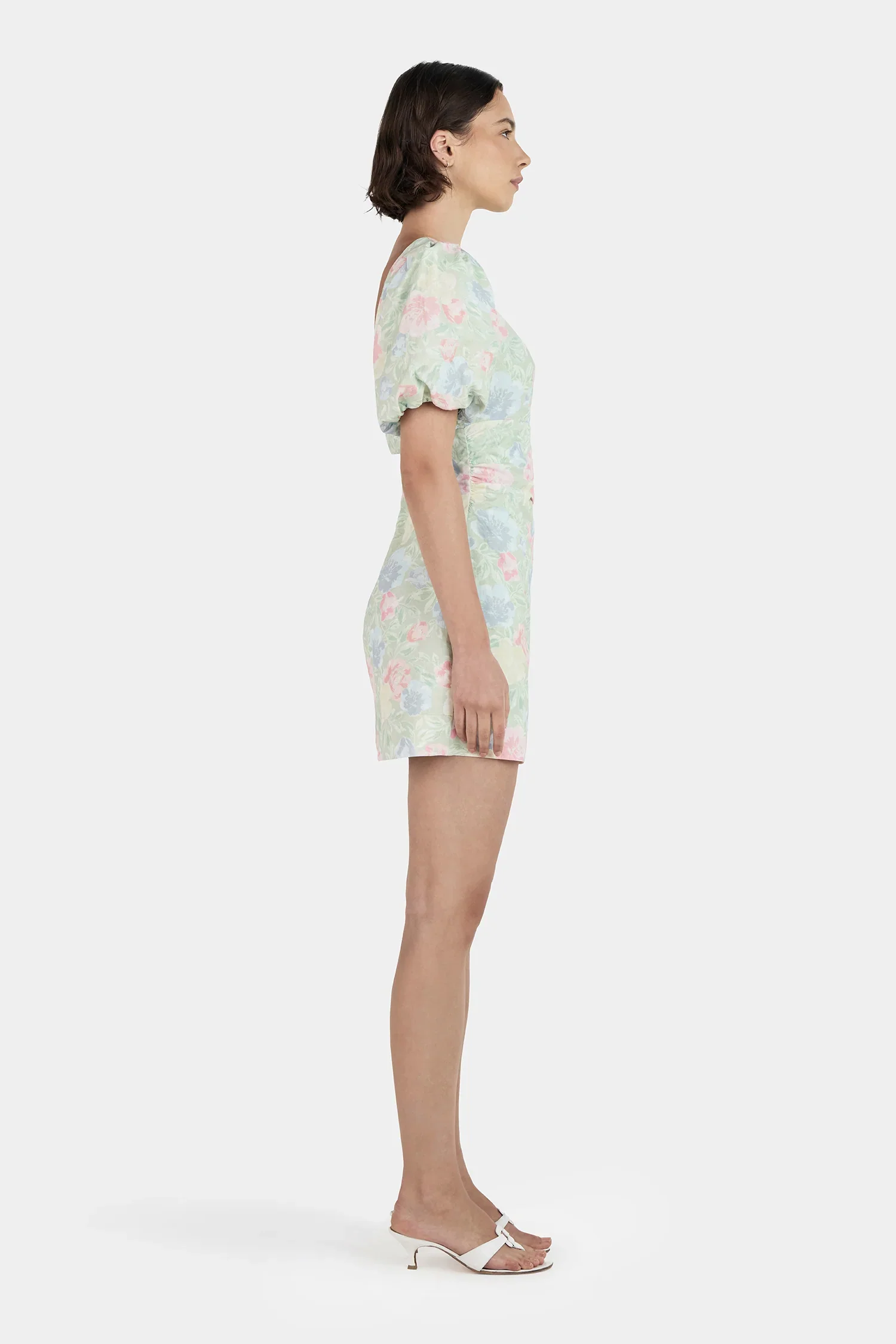 Kimberley Meadow Floral Puff Sleeve Mini Dress - Image 3
