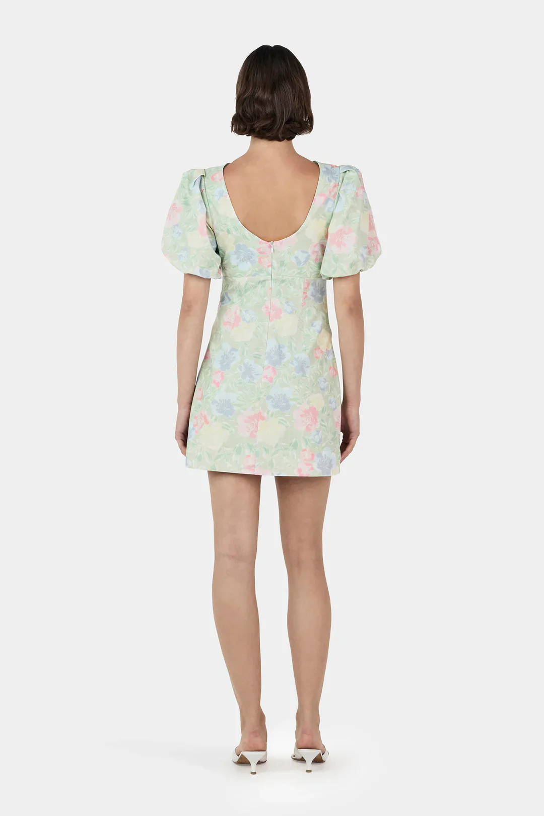Kimberley Meadow Floral Puff Sleeve Mini Dress - Image 4