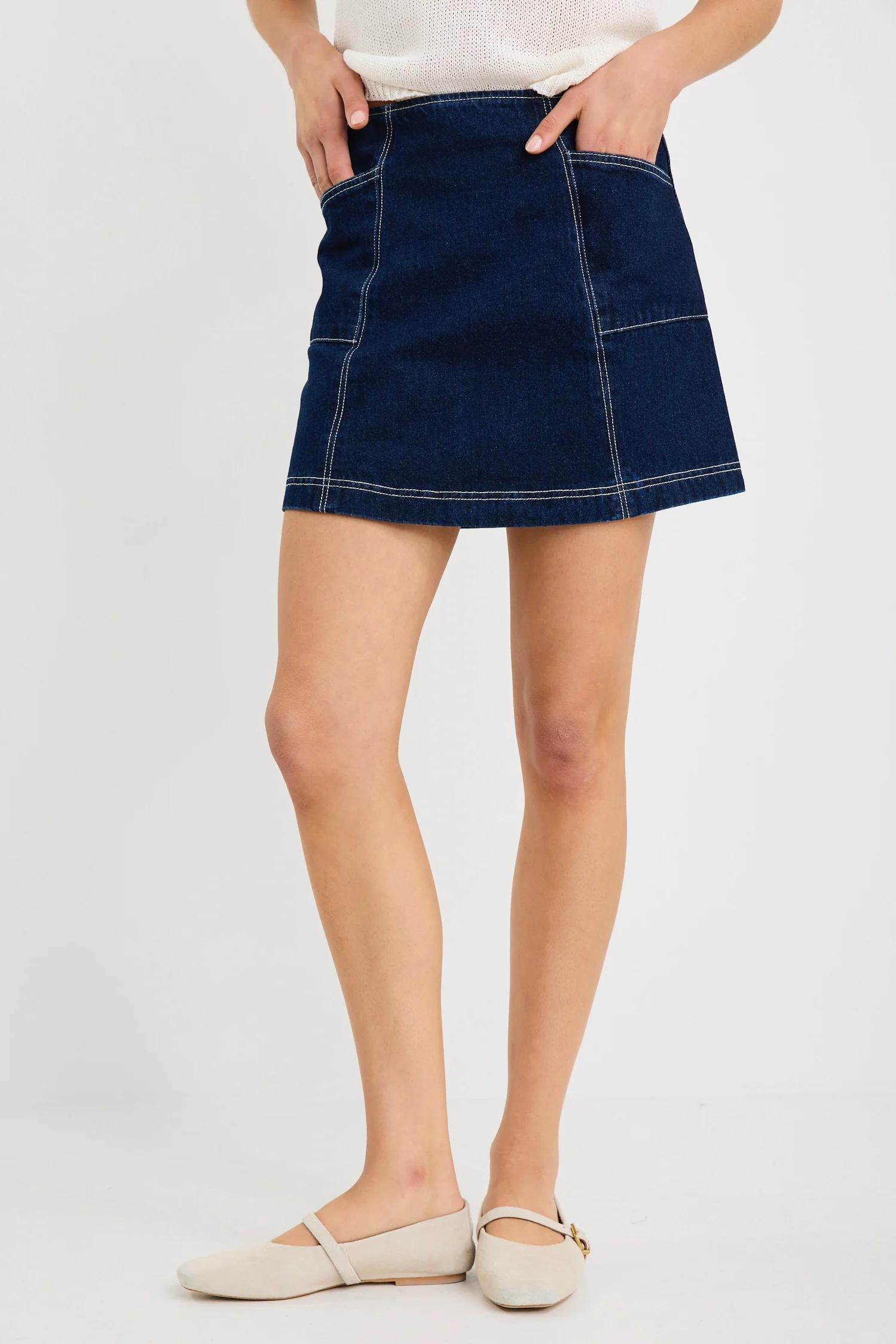 Launch Indigo Pocket Denim Mini Skirt - Image 2