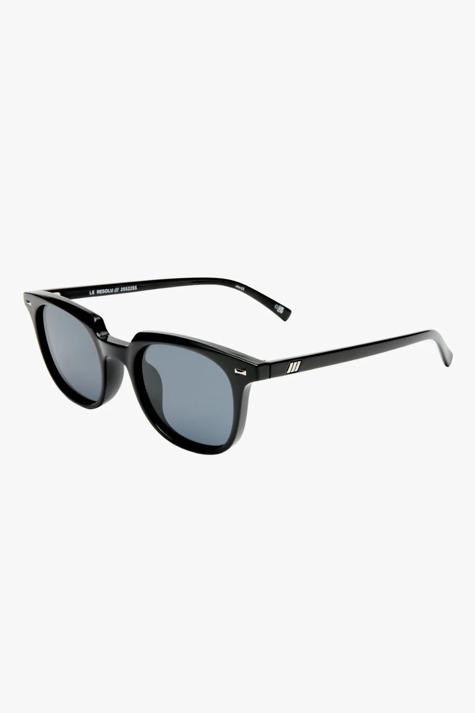 Le Resolu Black Rounded Smoke Polarized Lens Sunglasses - Image 3