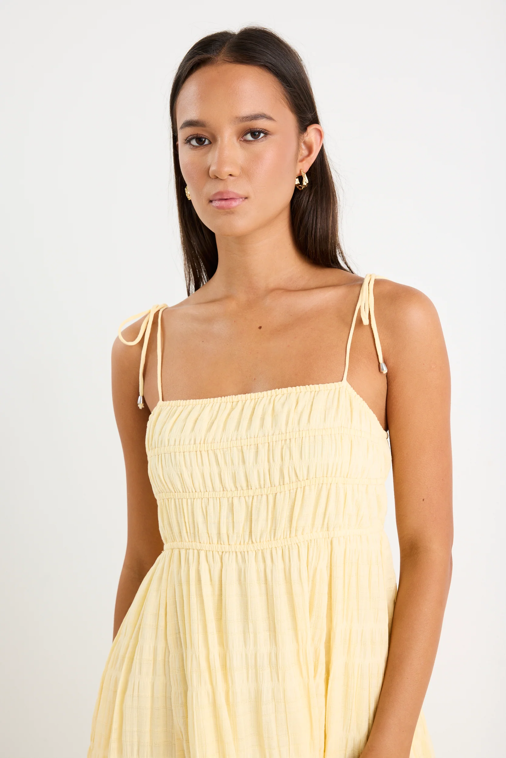 Offshore Butter Shirred Cotton Strappy Maxi Dress - Image 3