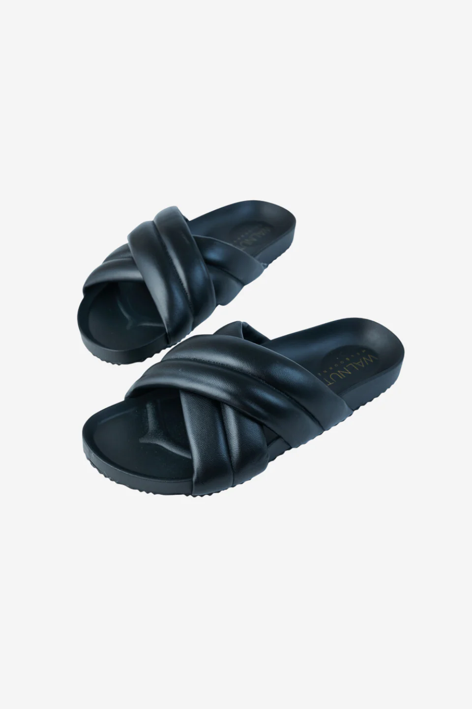 Pine Black Leather Cross Over Slide - Image 2