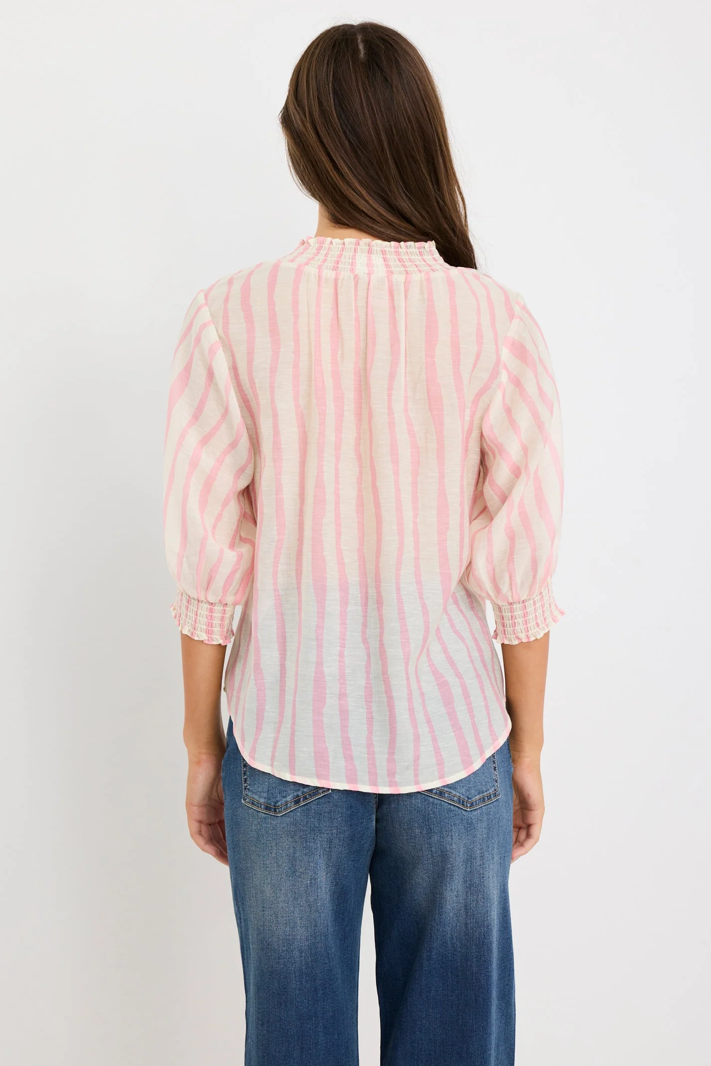 Precisian Blush Stripe High Neck SS Top - Image 5