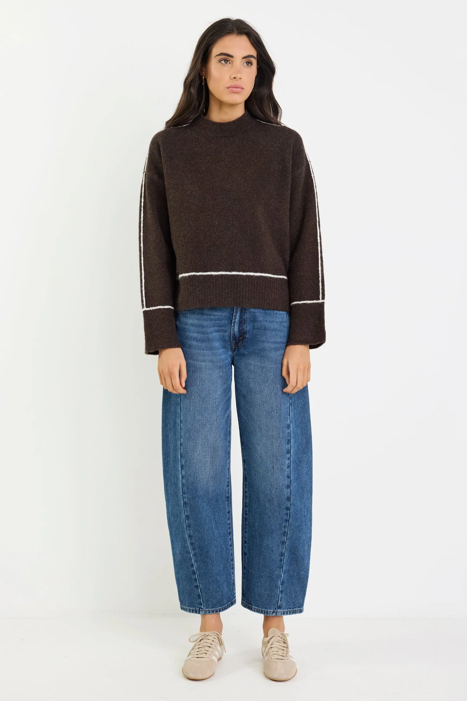 Quest Chocolate Contrast Detail Jumper - Image 3