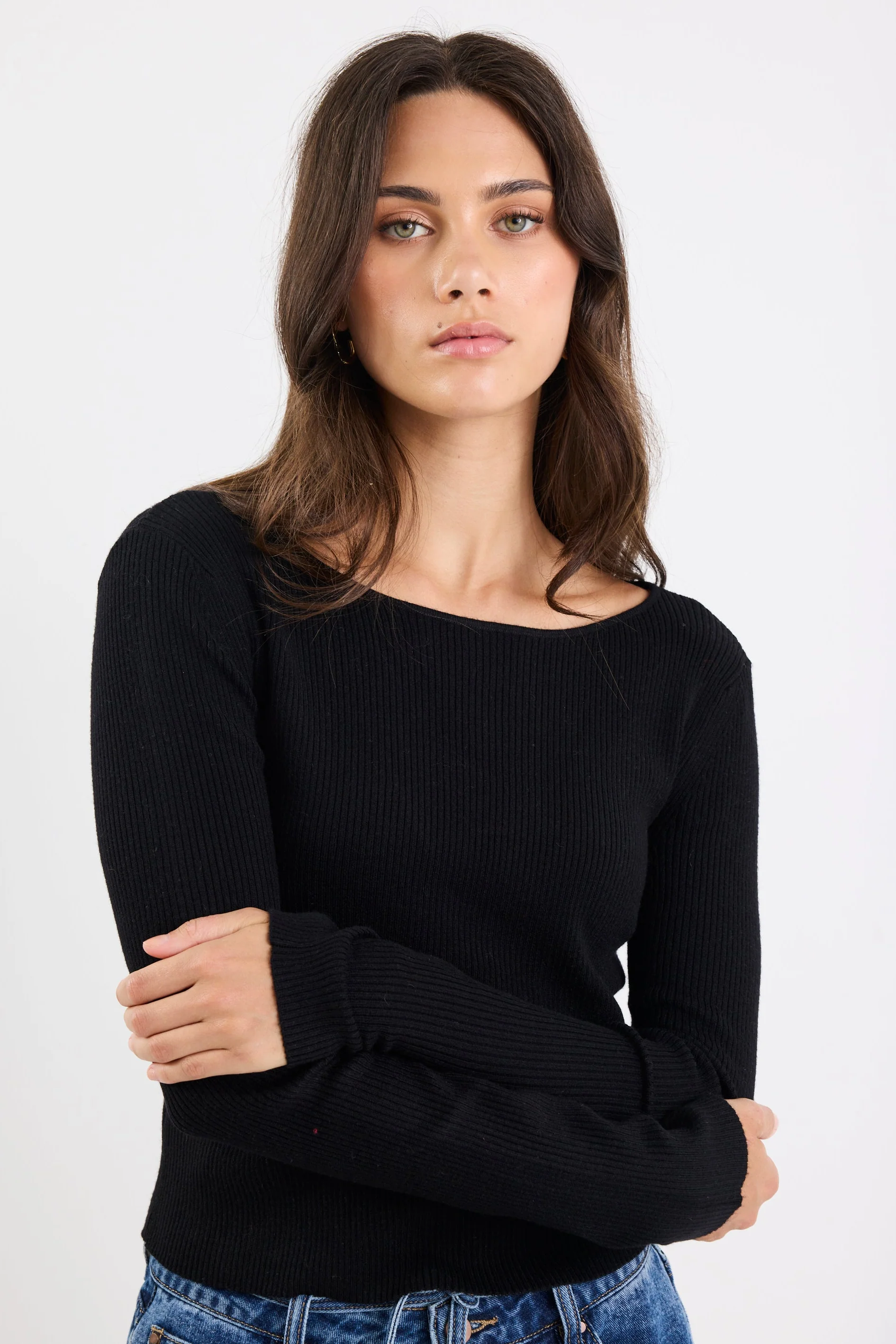 Reciprocal Black Boatneck Rib Top - Image 3