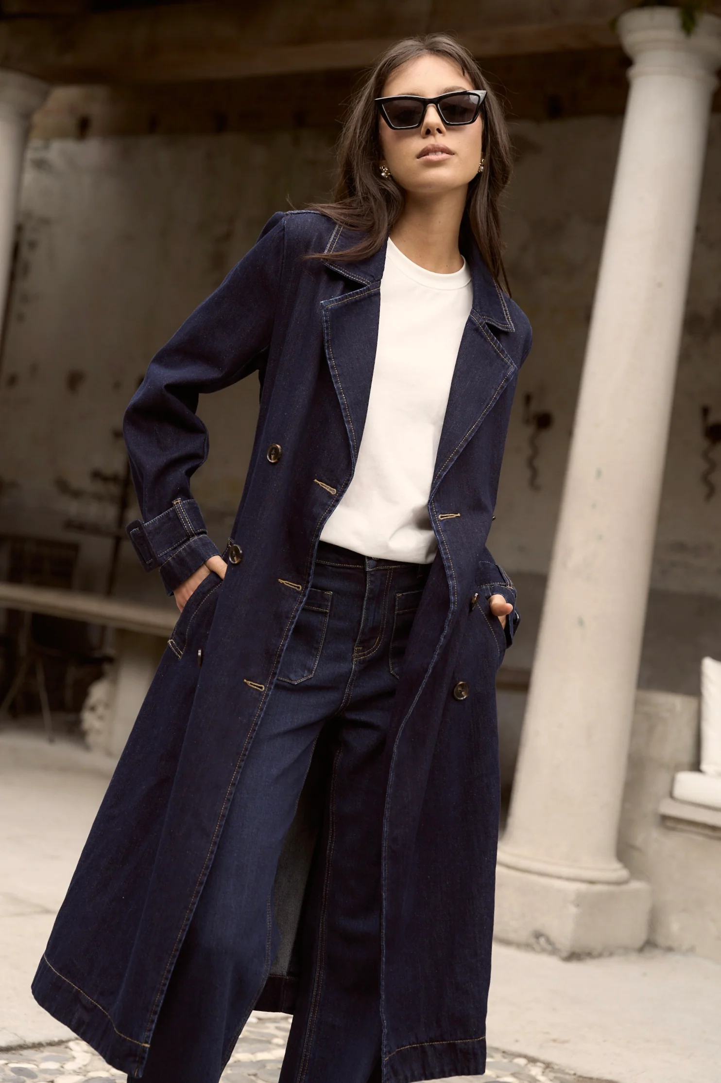 Rodeo Indigo Denim Trench Coat
