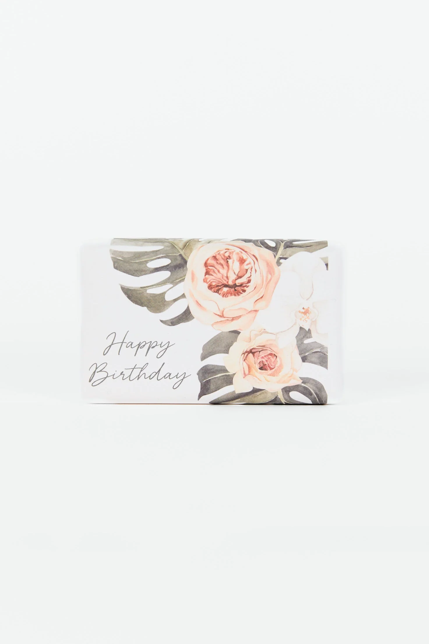 Rose + Leaves White Happy Birthday Soap - Image 3