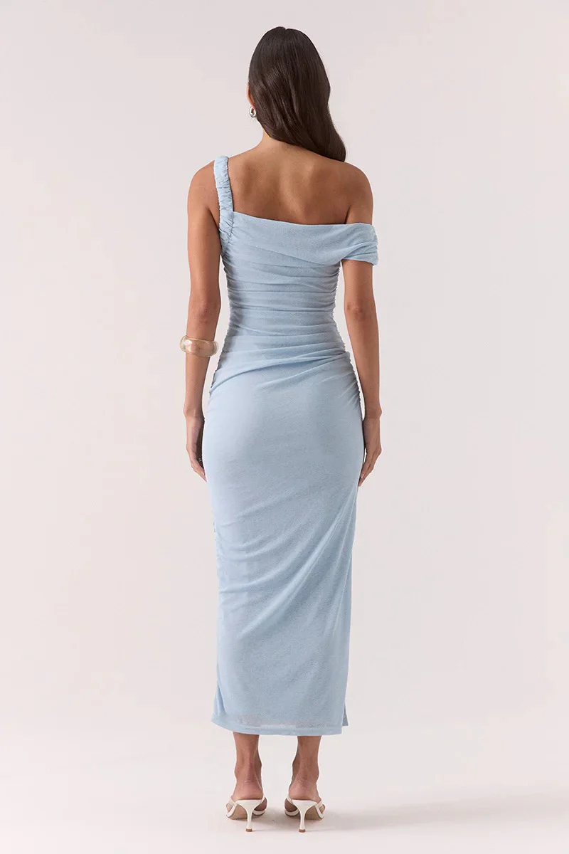 Rua Sky Asymmetric Off Shoulder Maxi Dress - Image 4