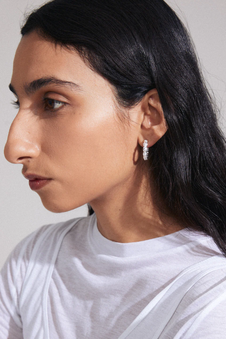 Scottie Recycled Silver Plated Hook Stud Earrings - Image 3