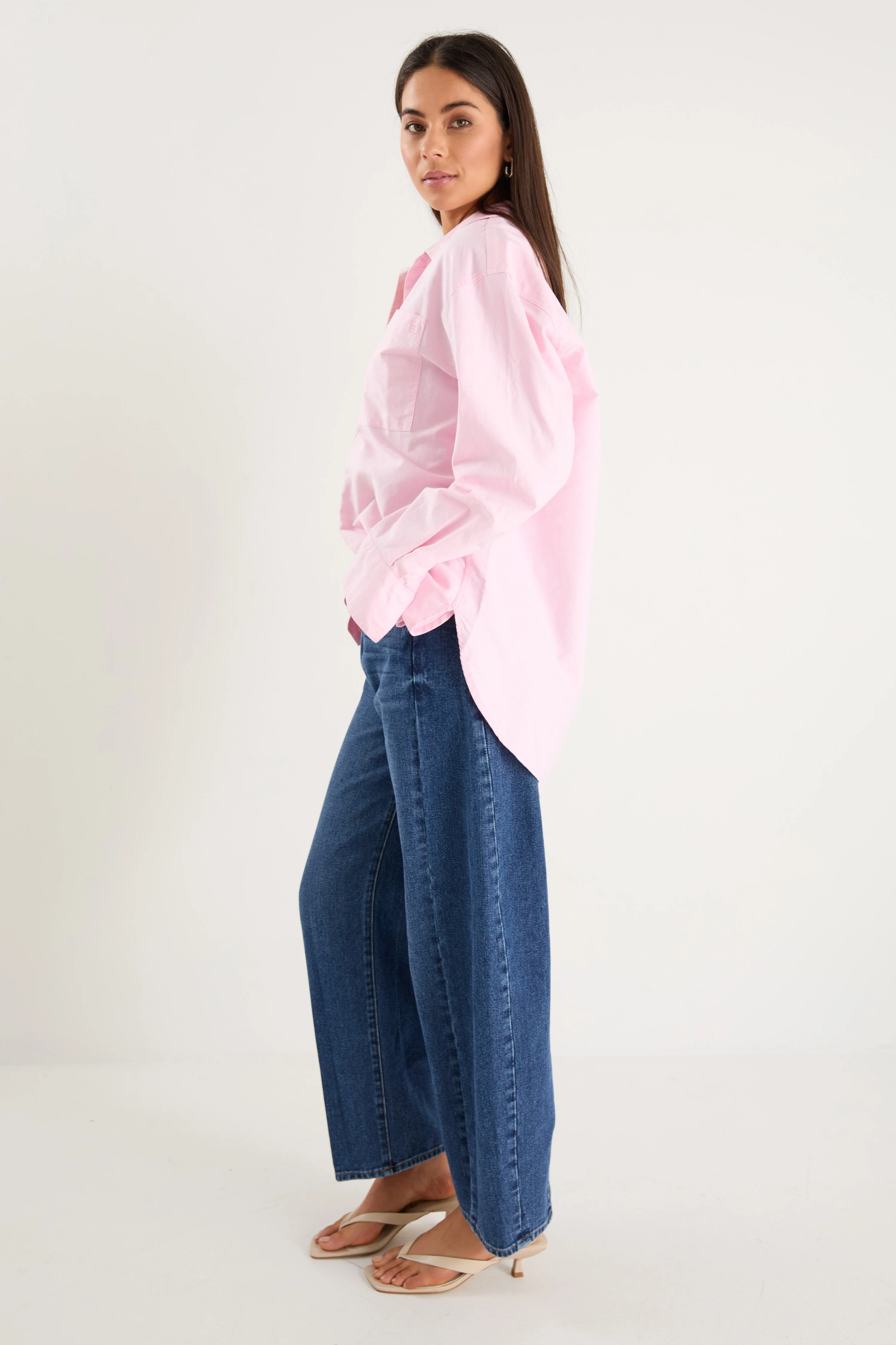 Signature Pink Oxford Oversized Boyfriend Shirt - Image 4
