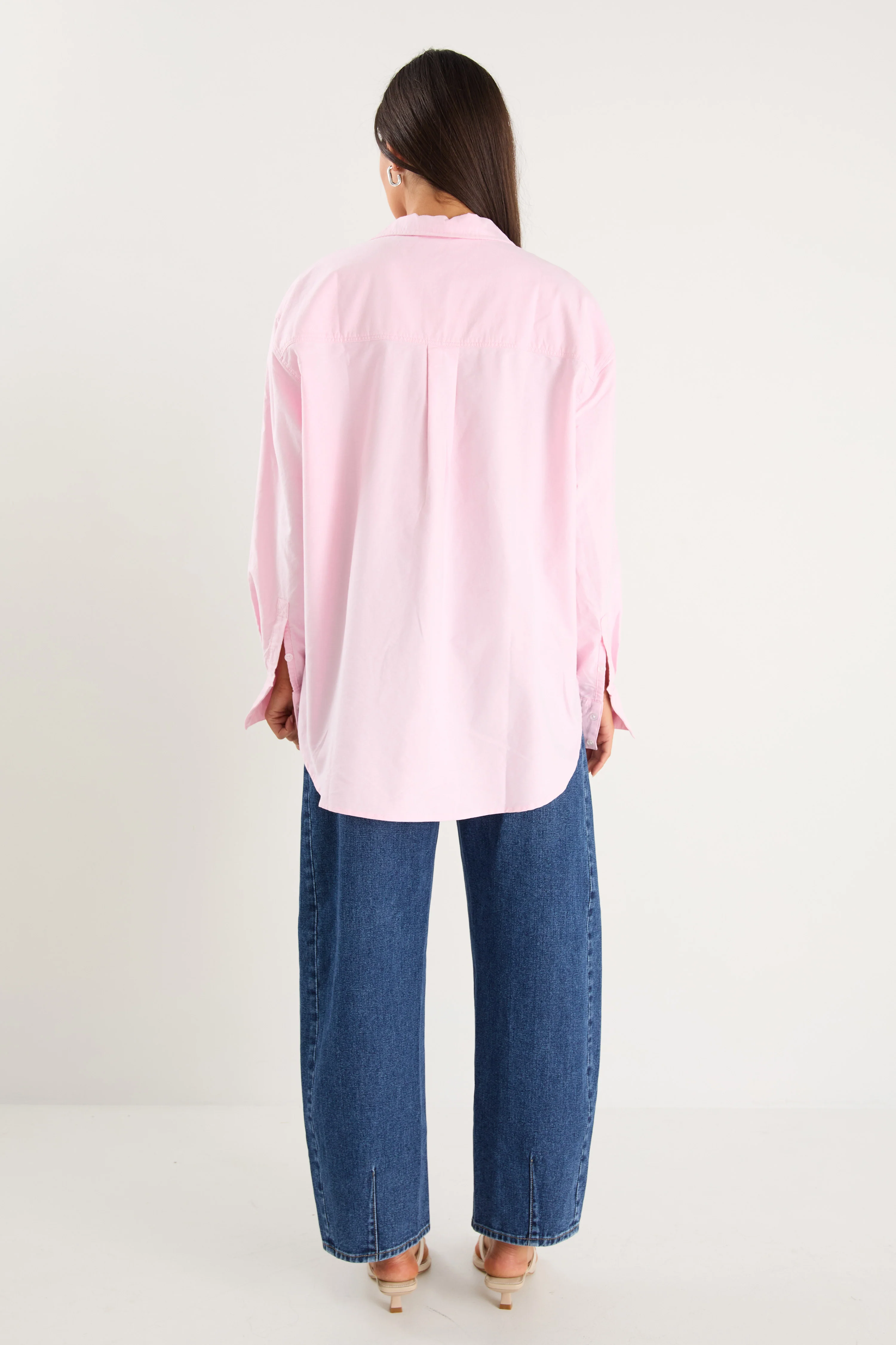 Signature Pink Oxford Oversized Boyfriend Shirt - Image 5