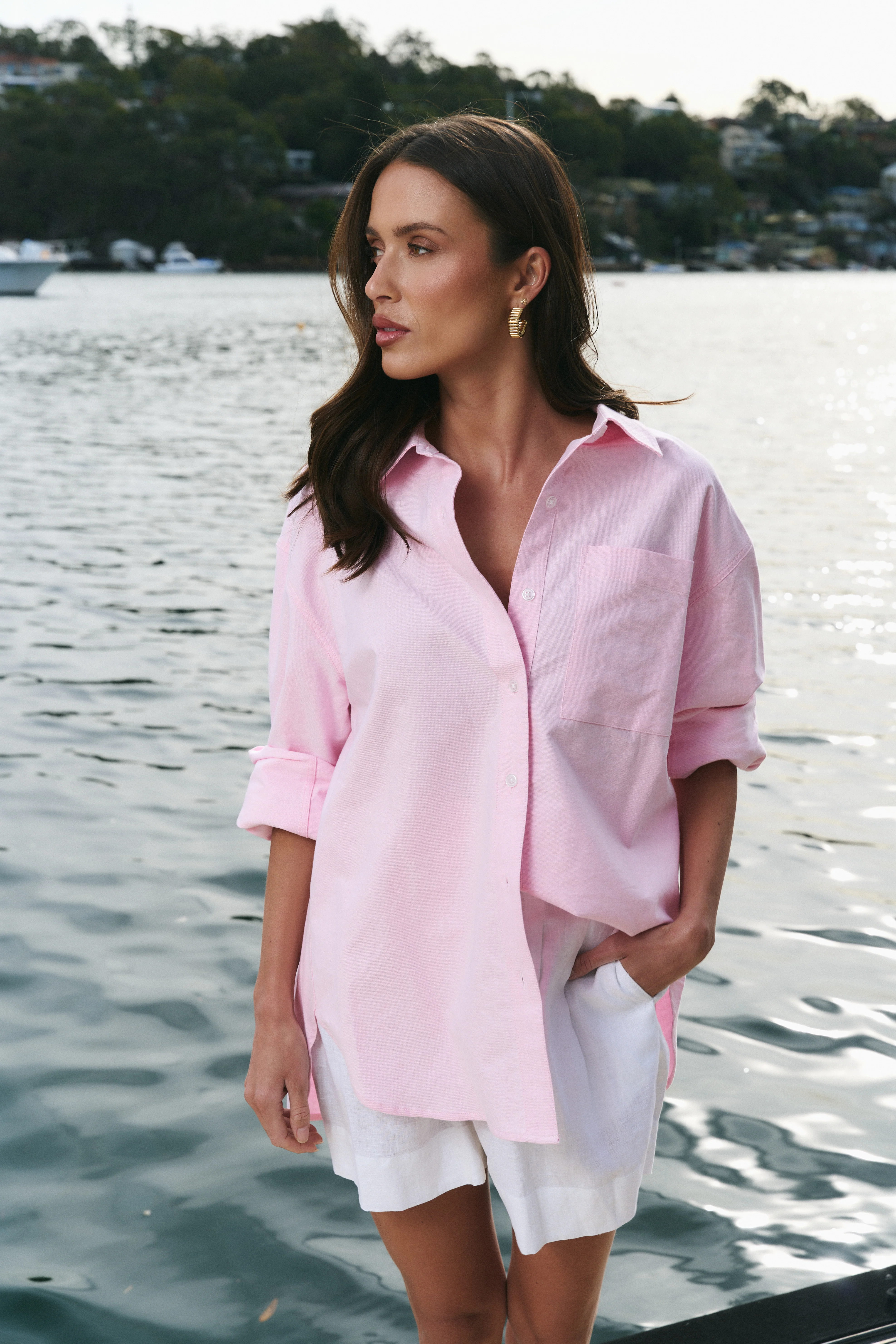 Signature Pink Oxford Oversized Boyfriend Shirt - Image 8