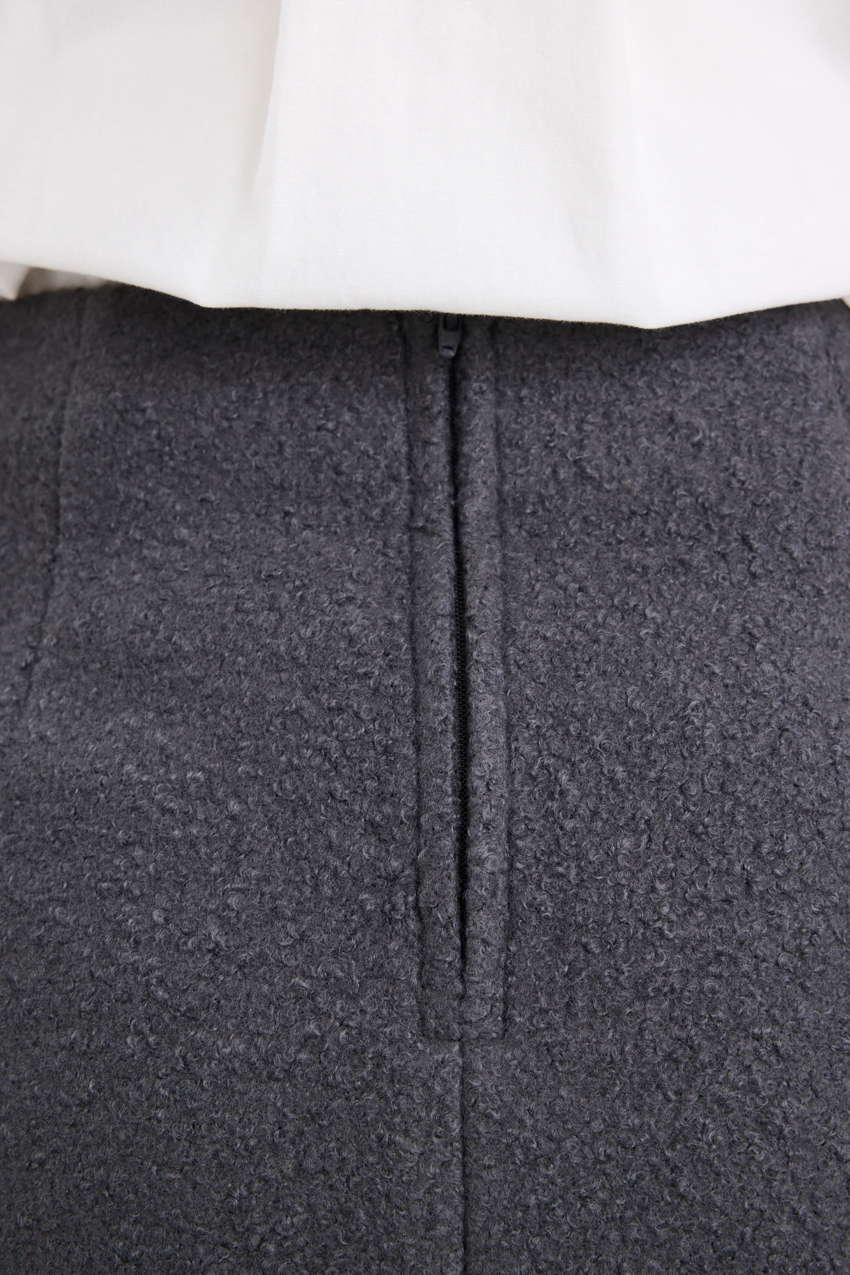 Simmer Charcoal Boucle Mini Skirt - Image 6