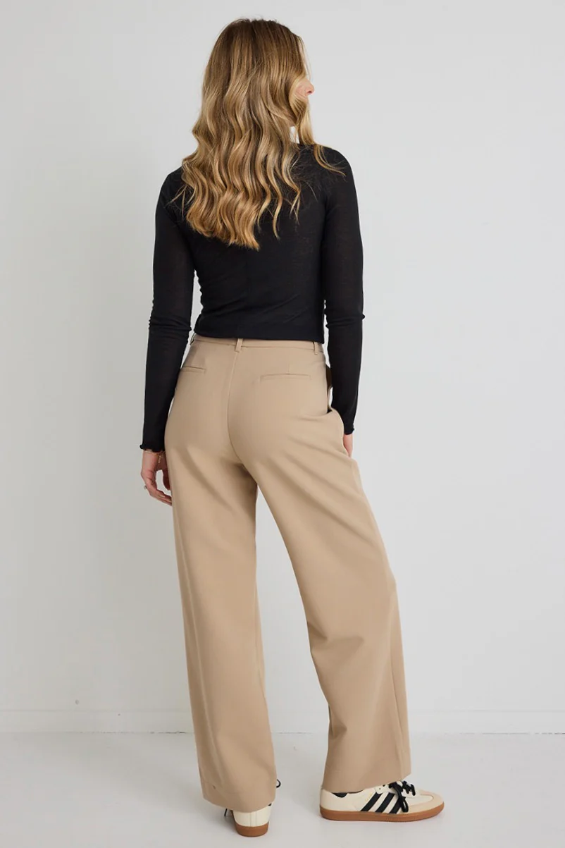 Sister Camel Textured Wide Leg Pants - Image 6