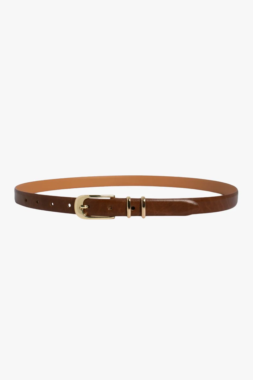 Sophia Tan Leather Gold Buckle Belt - Image 2
