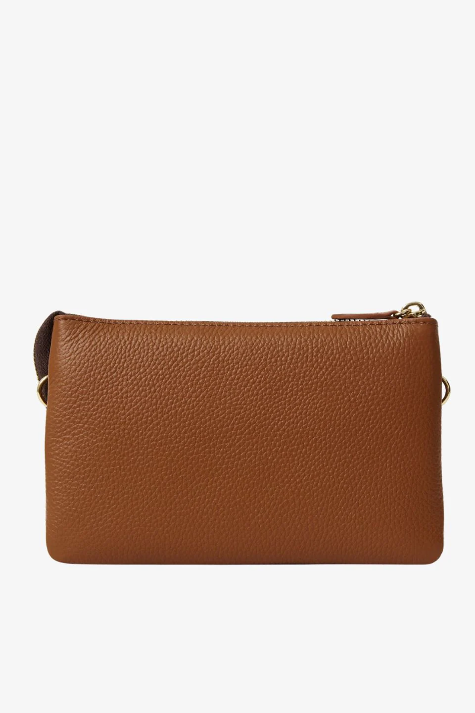 Tilly Multi Pocket Tan Leather Crossbody Clutch - Image 4