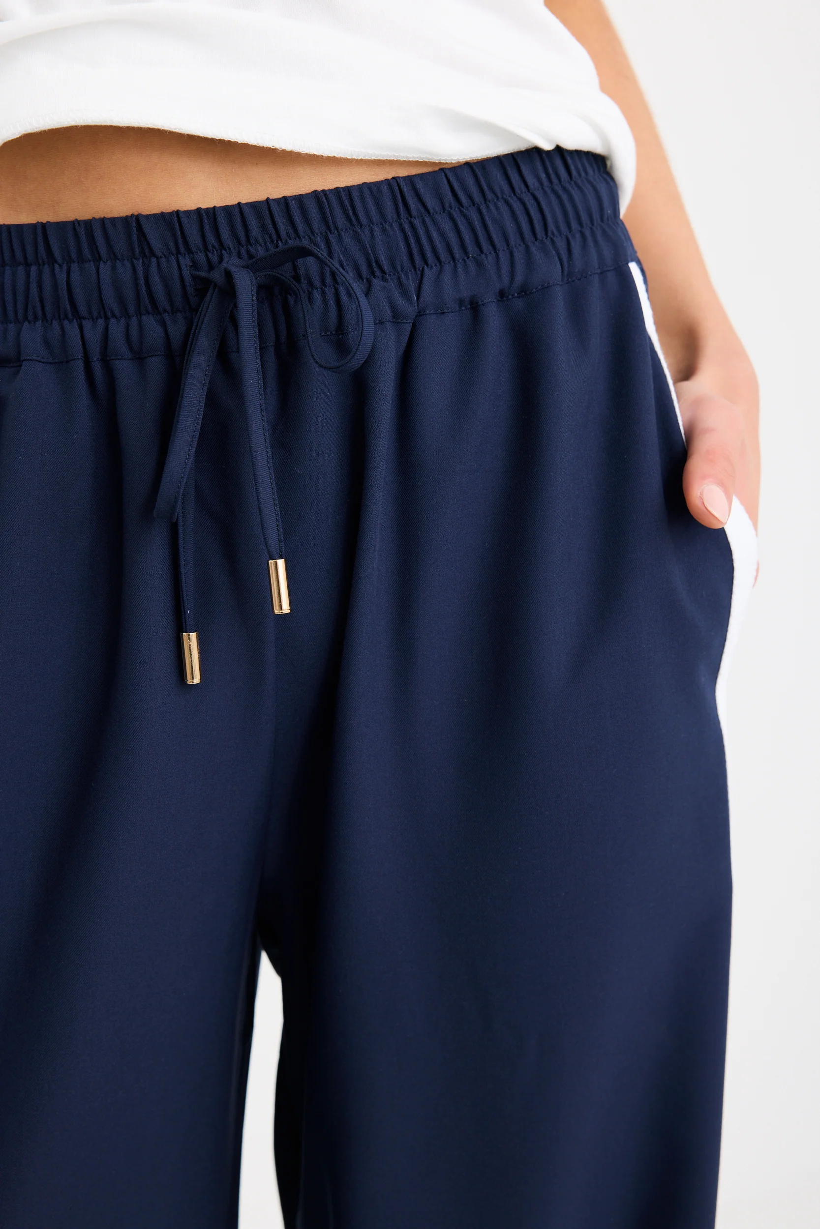 Townie Blue Side Stripe Elastic Waist Pants - Image 6