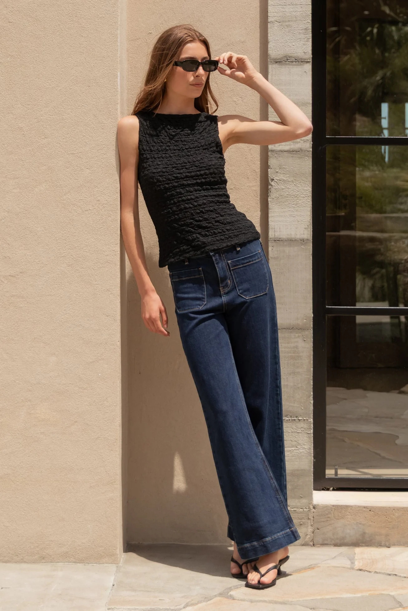 Zoey Indigo Tall High Rise Wide Leg Pocket Jean - Image 2