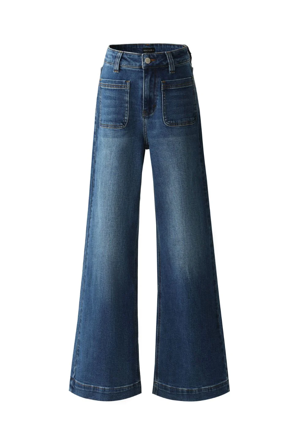 Zoey Marine Blue Petite High Rise Wide Leg Pocket Jean