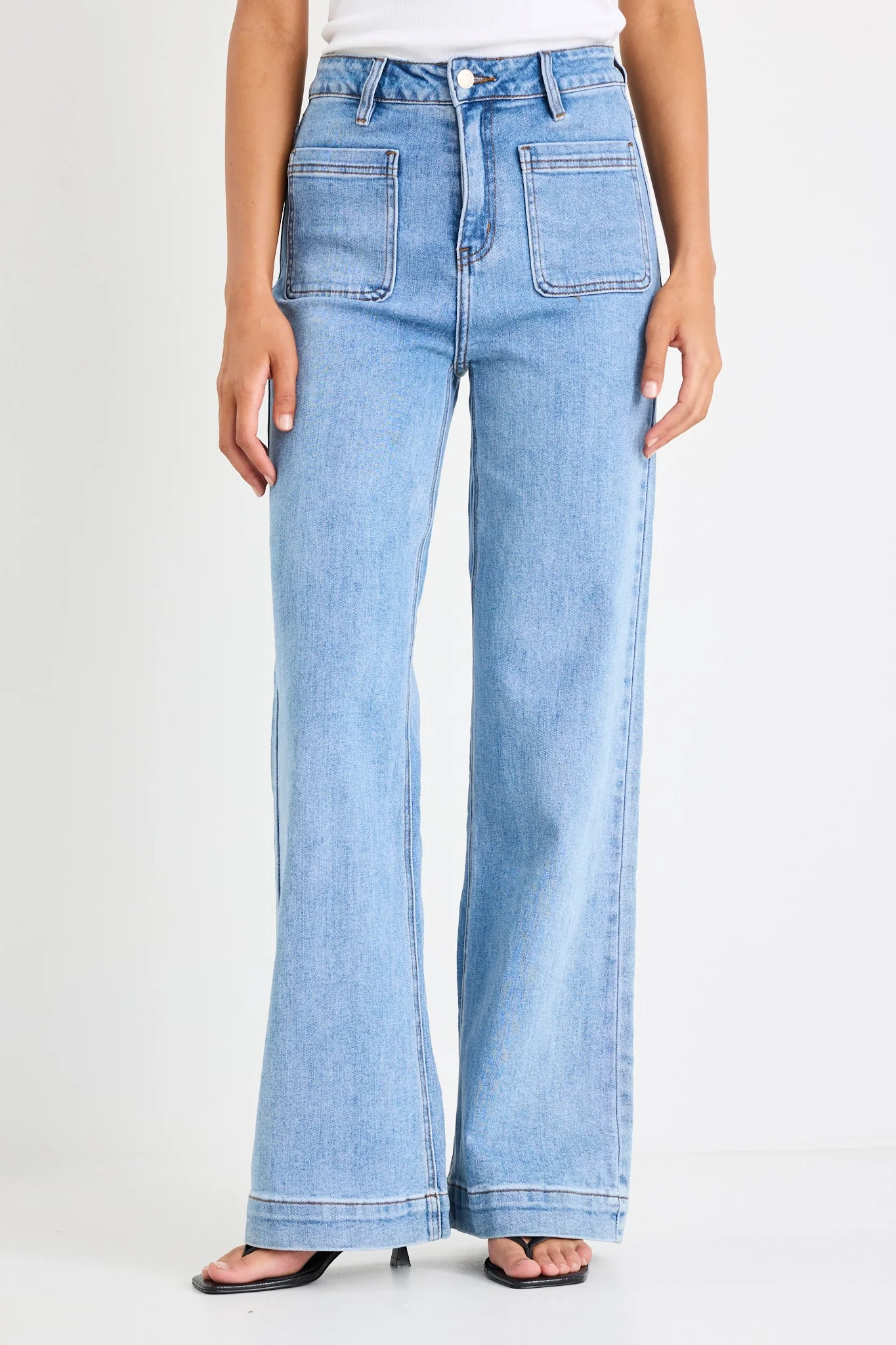 Zoey Signature Blue High Rise Wide Leg Pocket Jean - Image 2